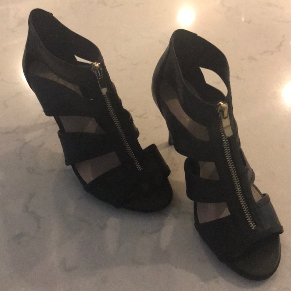 Vince Camino black zip heels